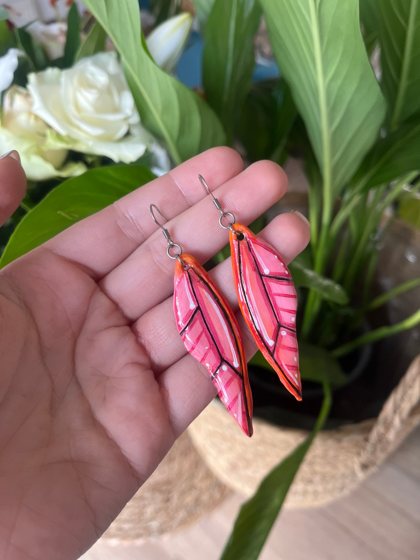 Large Blossom Wing Earrings