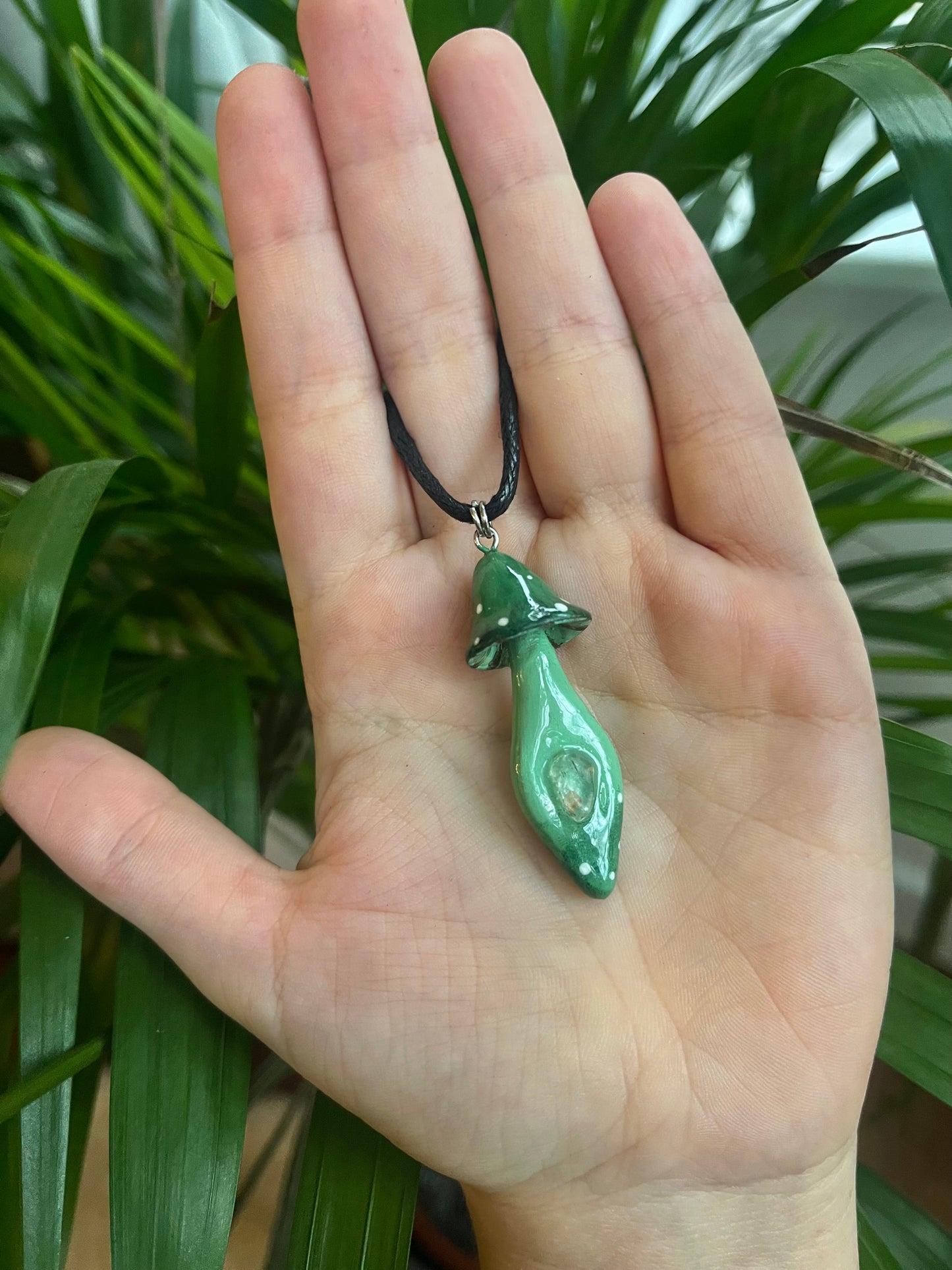 Sage Mini Mushroom Necklace