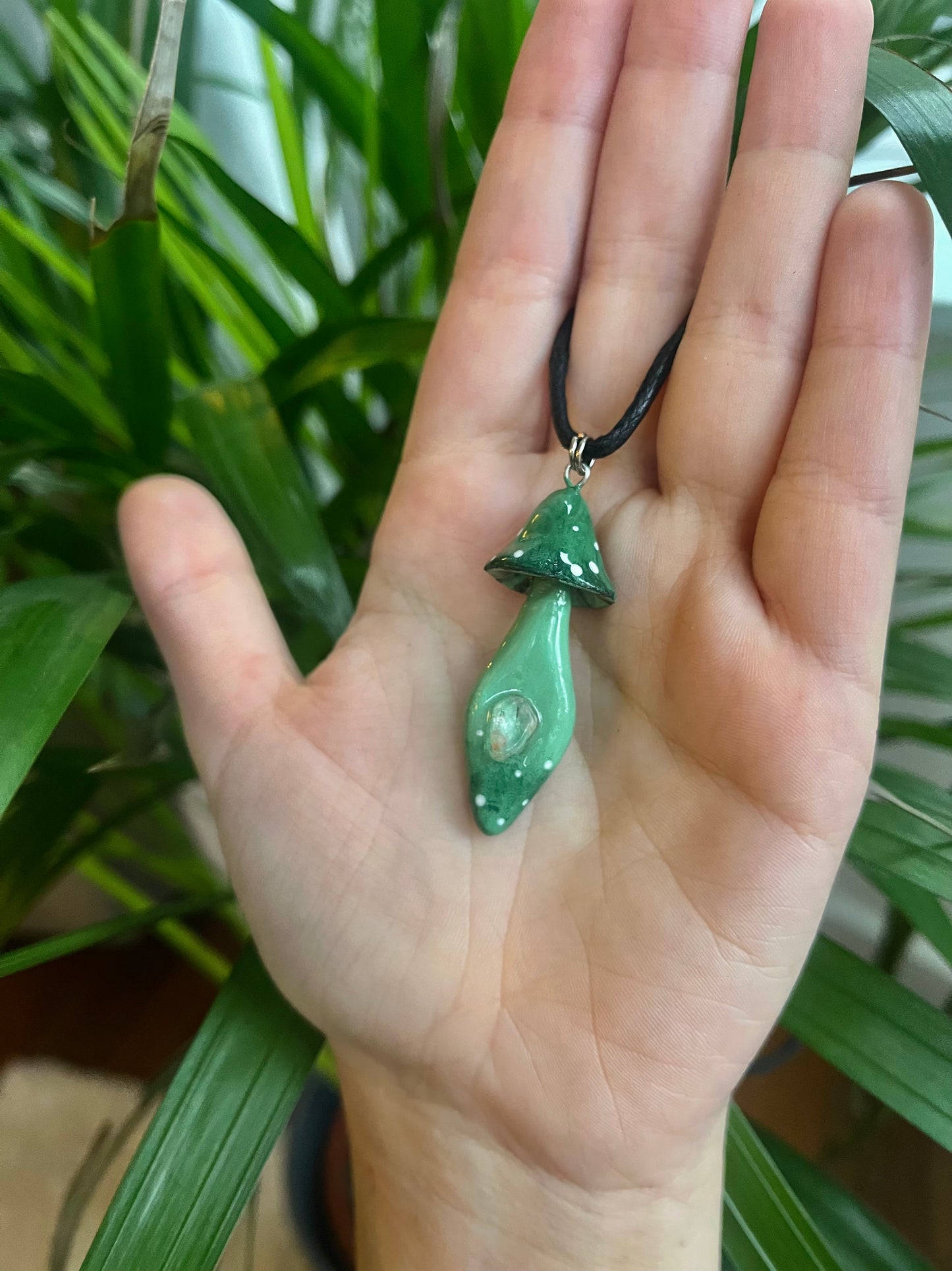 Sage Mini Mushroom Necklace