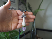 Load image into Gallery viewer, Amethyst Shaggy Inkcap Necklace
