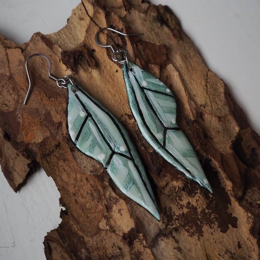 Teal Fairy Wing Earrings